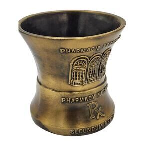 Bronze Mortar Louis Dufilko Jr Rx Pharmacist 1816 Secundum Artem Pharmacy Museum